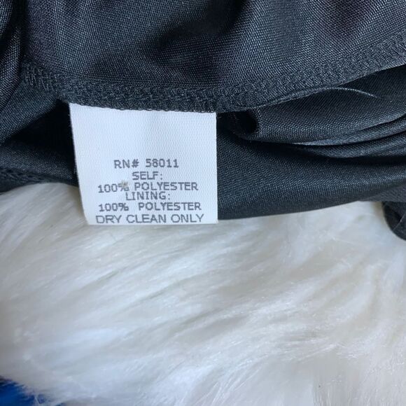 David Meister Asymmetrical Black Sheath Dress Sz 4 - Picture 5 of 6